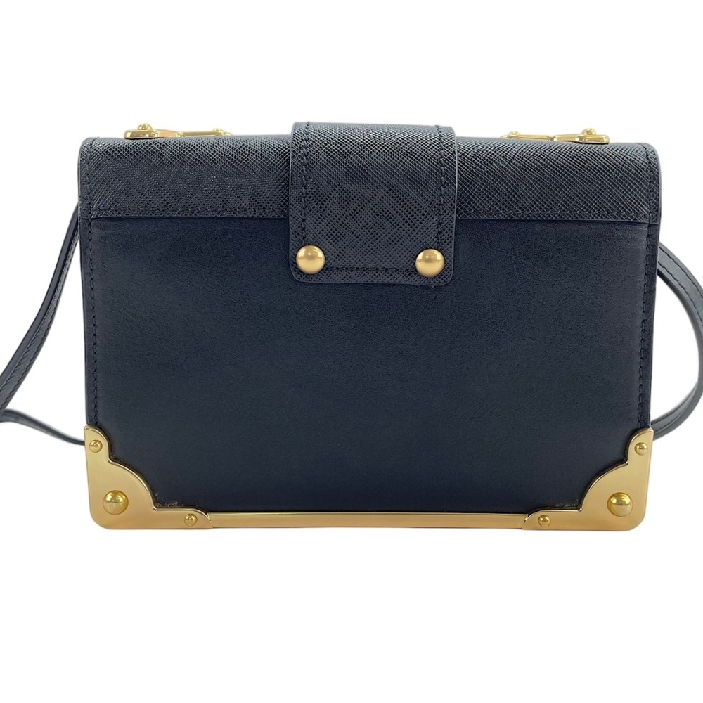 Prada Cahier Studded Shoulder Bag, Black - Picture 3 of 12